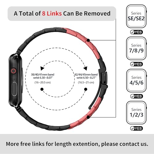 Fullmosa Compatible Apple Watch Bands 41mm 40mm 38mm 49mm 45mm 44mm 42mm, Stainless Steel iWatch Band with Case for Apple Watch Ultra2/Ultra Series 9/8/7/6/5/4/3/2/1/SE/SE2, 38mm 40mm 41mm Black