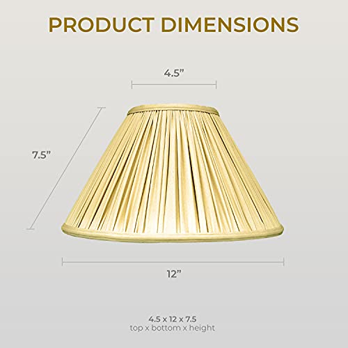 Royal Designs Coolie Empire Gather Pleat Basic Lamp Shade, Antique Gold, 4.5 x 12 x 7.5