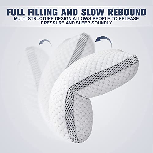 LBRO2M 3 Layer Adjustable King Size Bed Pillows, Adjust Firmness & Loft,Memory Foam Cooling Pillow with Cool Cover (King)