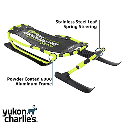 Yukon Charlie's Hammerhead Pro HD Sled | Single Rider, Speed and Steering Control, 52-inch x 22-inch, for Ages 13+