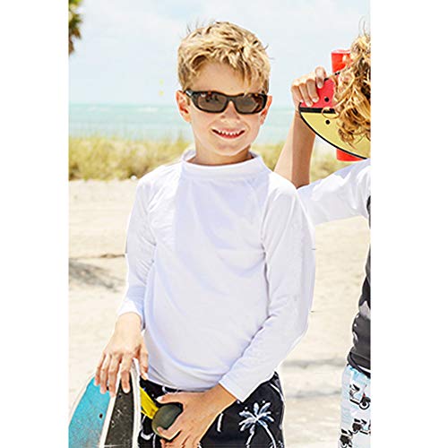 Bestry Boys' Long Sleeve Rashguard Swim Shirt Kids Toddler Swimwear Surf Tops UPF 50+ Sun Protection Dark Green