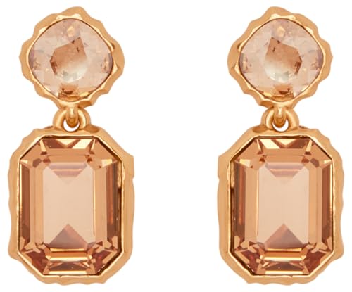 Oscar de la Renta, Classic Crystal Drop Earrings, Light Topaz