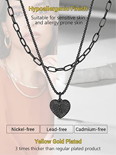 PROSTEEL Stainless Steel Heart Necklace for Women Letter Pendant m Initial Necklace