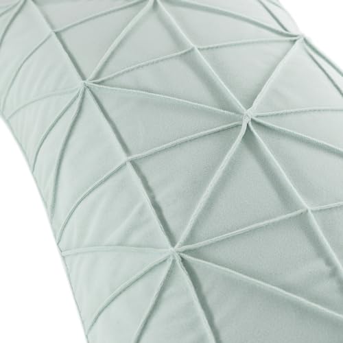 JWH Velvet Throw Pillow Cover Decorative Geometric Pillow Case Soft Pillowcase Plush Cushion for Bed Couch Bedroom Car Light Gray 14x24 Inch