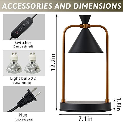 Qoyntuer Candle Warmer Lamp with Timer, Dimmable Candle Light Electric Candle Warmer Compatible with Various Candles, Candle Holders for Home Decor, Gifts for Mothers Day/Birthday/House Warming