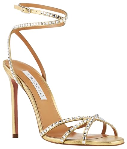 Aquazzura Last Dance Sandal 105, Platino, 8