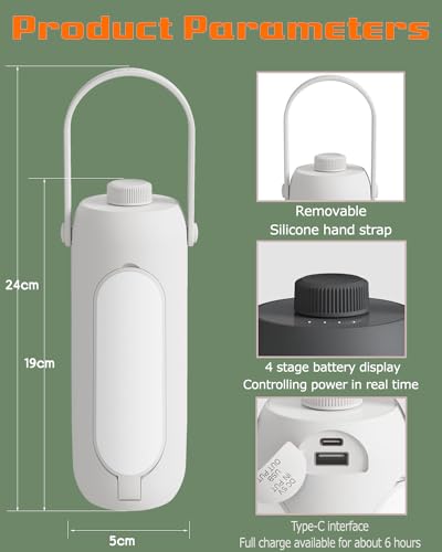 Foldable Camping Light Rechargeable Lantern, Portable Flashlight, 10000mAh Power Bank, IP54 Waterproof, 5 Modes, Multifunctional Led Tent Light for Fishing, Camping, Hiking (White)