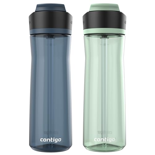 Contigo AUTOSPOUT Water Bottle, 24 oz, Leakproof Design, Juniper/Sake/Glacier, 3-Pack