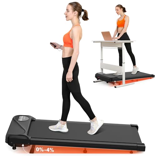 THERUN Walking Pad Treadmill Under Desk, Portable Mini Treadmill for Home/Office, Walking Pad Treadmill 2.5HP, Walking Jogging Machine with 265 lbs Weight Capacity Remote Control LED Display