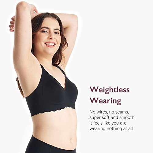 Momcozy Nursing Bras for Breastfeeding, Seamless Pregnancy Maternity Bra Wireless Classic Jelly Strip Support Nursing Bra