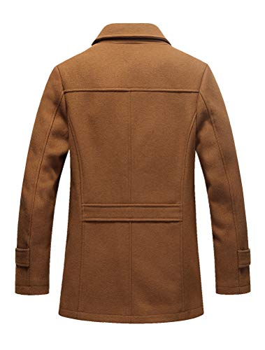Litteking Men's Winter Pea Coat Casual Woolen Trench Coat Single Breasted Short Wool Jacket Dark Gray S
