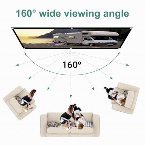 TOWOND Projector Screen 84 inch, Wrinkle-Free and Foldable Projection Screen 16:9 HD 4K Portable Movies Screen for Home Theater Outdoor Indoor Support Double Sided Projection