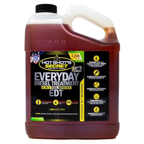 Hot Shot's Secret Everyday Diesel Treatment 1 Gallon, 6-in-1 Diesel Additive - Injector Cleaner, Fuel System Cleaner, Fuel Additive Boosts Cetane (HSSEDT01G)