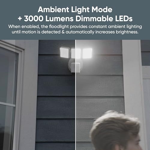 WYZE Floodlight Camera Pro, PCMag Editor's Choice 3000-Lumen LEDs, 180° Wide View, 2K HD Outdoor Security Camera, Motion Detection, Color Night Vision, Black