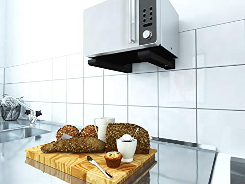 AVF Steel Universal Wall-Mounted Microwave Brackets in Black (Set of 2)