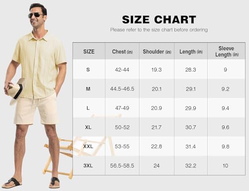 Rdruko Men's Cotton Linen Shirts Short Sleeve Cuban Guayabera Beach Casual Summer Button Down Shirts Light Blue, US S