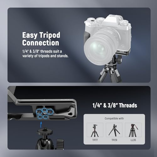 NEEWER X-T5 L Plate Handgrip, Metal L Bracket with 1/4” & 3/8” Threads, Silicone Grip, Shutter Release Button, Arca Type Baseplate for RS4 RS3 Gimbals, Compatible with SmallRig Accessories, CA099