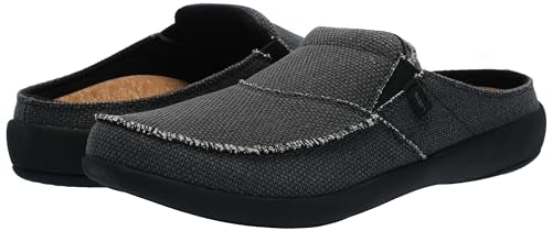 REVITALIGN Men's Siesta Canvas Mule, Black, 7