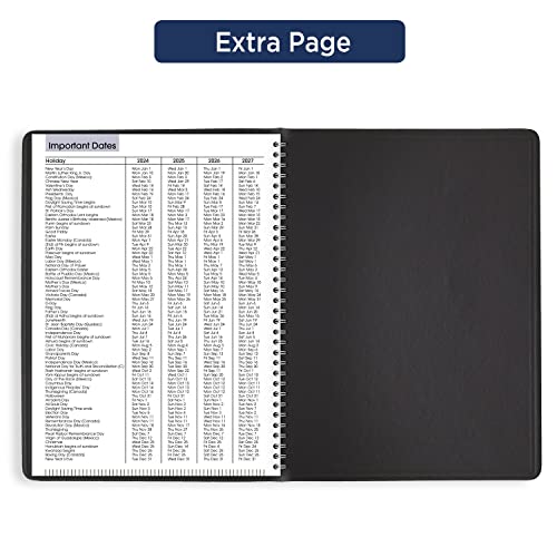 AT-A-GLANCE 2024 Weekly Planner, DayMinder, Quarter-Hourly Appointment Book, 8" x 11", Large, Black (G5200024)