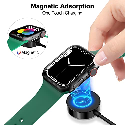 𝟐𝟎𝟐𝟒 𝐔𝐩𝐠𝐫𝐚𝐝𝐞𝐝 for Apple Watch Charger Magnetic Fast Charging Cable [Portable] Magnetic Wireless Charging Compatible with iWatch Series Ultra/9/8/7/6/SE/SE2/5/4/3/2-[1.6FT] Black