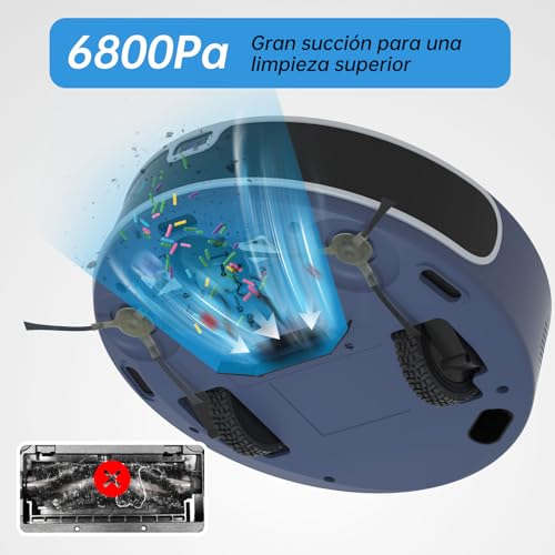 OKP Robot Vacuum, WiFi/App/Alexa, Robotic Vacuum Cleaner with Schedule, LIDAR Navigation, Smart Anti Collision and Anti-Fall, Self-Charging, Smart Mapping, Ideal for Hard Floor, Pet Hair, Carpet