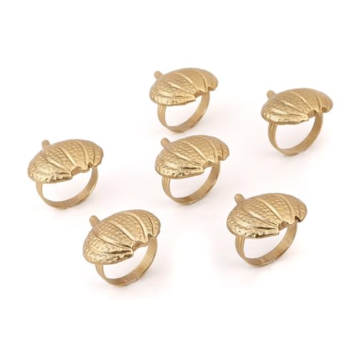 Napkin Rings Set of 12 Rustic Metal Napkin Rings Boho Leaf Glass Bead Farmhouse Spring Fall Napkin Ring Holder for Family Dining Banquet Wedding Christmas Easter Holiday Table Décor - Golden