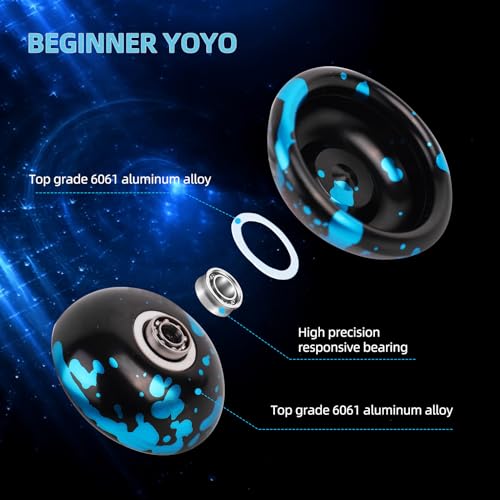 Responsive Yoyo for Kids,Aluminum Alloy Metal Yoyo Ball for Beginners and Professional Players+Yoyo Bag+ 5 Yoyo Strings