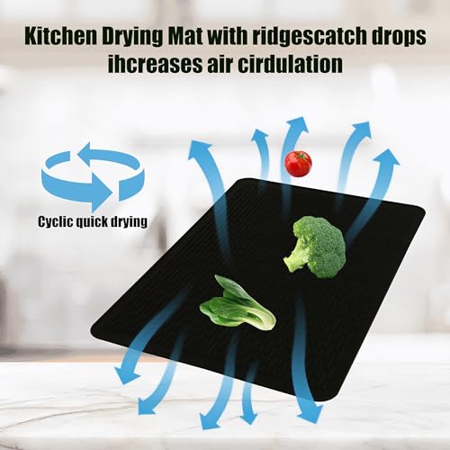 Stove Top Covers for Electric Stove - 28 x 20 - Food Grade Silicone Glass Stove Top Cover Protector for Kitchen All Kinds of Tableware Drying Mats (Black)