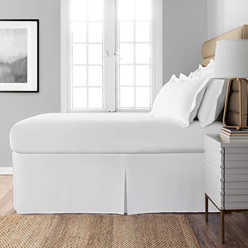 Spacemaker Extra-Long 21" Drop Length Bed Skirt, Twin, White