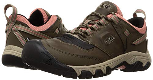 KEEN womens Ridge Flex Low Height Waterproof Hiking Shoe, Steel Grey/Hydrangea, 10.5 US