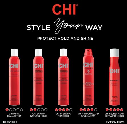 CHI Helmet Head Extra Firm Hairspray, Protects Against Humidity & Creates Voluminous Hairstyles, Sulfate & Paraben-Free, 10 Oz