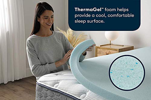 Serta ThermaGel Cooling, Pressure-Relieving Memory Foam Mattress Topper, 2 Inch, Twin, Blue