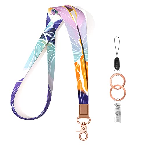 Rimilak Neck Lanyard Key Chain, Long Lanyard Strap Keychain Holder for Women Men Car Keys ID Badges Card Wallet Phone Camera