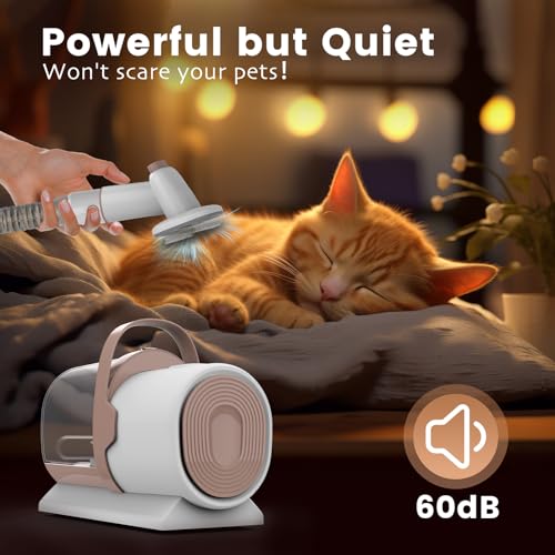 FIXR Dog Grooming Vacuum & Dog Hair Vacuum, 11000Pa Suction Power Dog Vacuum for Shedding Grooming, Pet Vacuum Grooming Kit with 4 Grooming Tools, Low Noise, 2.5L, Perfect for Pet Hair Grooming, PG50