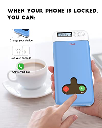 Cell Phone Lock Box with Timer,iPhone Timer Box for Android Sumsung/Google/iPhone 14/13/13 pro/12/11/X/XR/XS/8/ Cell Phone LockBox for Kids/Students/Parents to get More Focused （Organge） with Battery