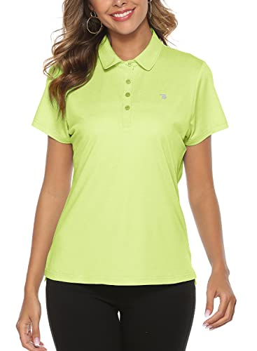 Gopune Women's Dry Fit Golf Polo Shirts 4-Button Golf Polo's in 15 Colors XS-3XL Shirt Orange,S