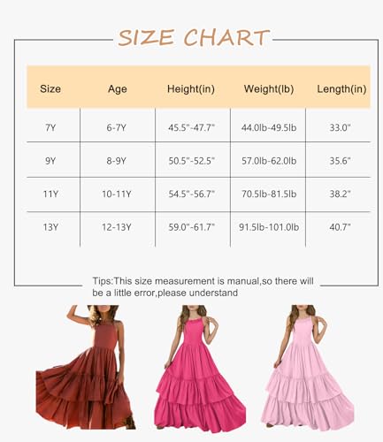 Kids4ever Girl Maxi Black Dress Size 6 Strap Bowknot Backless Kids Long Ruffle Tiered A-Line Flower Dresses with Embroidery Summer Beach Party