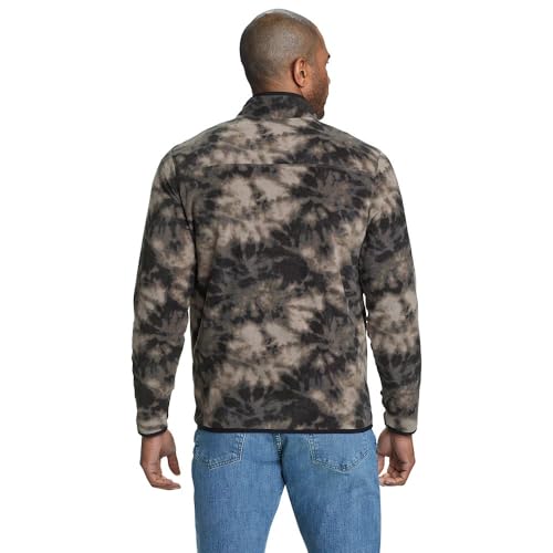 Eddie Bauer Men's Classic Fit Chutes Long-Sleeve Snap Mock Neck Fleece, Black Smoke, Small