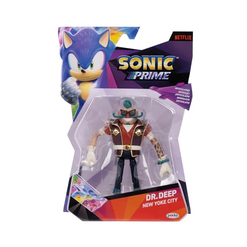 Sonic Prime 5-inch Dr. Deep - New Yoke City Action Figure 13 points of Articulations. Ages 3+ (Officially licensed by Sega and Netflix)