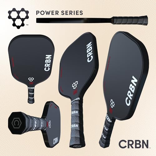 CRBN 3X Power Series Pickleball Paddle - Carbon Fiber Pickleball Paddle with Reinforced Edges for Expanded Sweet Spot, 16mm