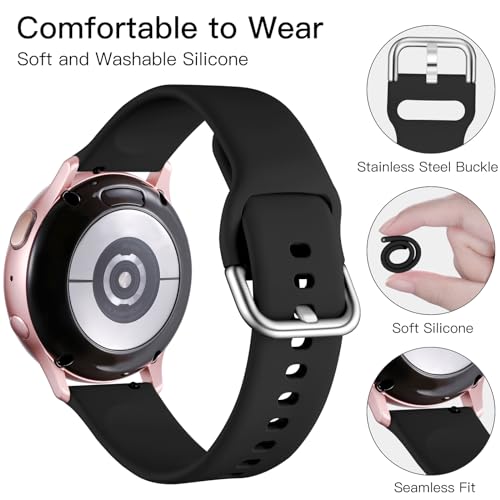 Lerobo Compatible with Samsung Galaxy Watch 7/6/5/4 Band 40mm 44mm/Watch 6 Classic 43mm 47mm/Watch 5 Pro 45mm/Watch 4 Classic 42mm 46mm/Active 2 Band, 20mm Soft Silicone Sport Bands Women Men,Small