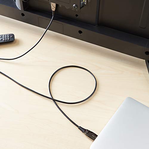 Amazon Basics HDMI Fiber Optic Cable, 18Gbps High-Speed, 4K@60Hz, 2160p, 48-Bit Color, Ethernet Ready, 30 Foot, Black