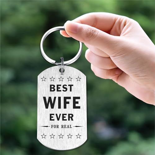 SOUSYOKYO Wife Gifts from Husband, Best Wife Ever Keychain, Sentimental Anniversary Birthday Keychain for Wife Women, Meaningful Mothers Day Present for Wife