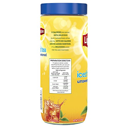 Lipton Unsweetened Iced Tea, Mix, 30 qt (3 Ounce, Pack of 3)