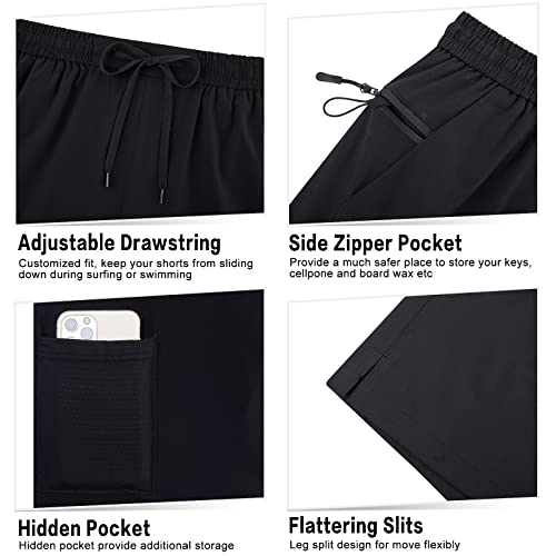 TUONROAD Mens Swimming Trunks with Compression Liner 7" Inseam Board Shorts Quick Dry Sports Swim Shorts for Men Lightweight Summer Trip Bathing Suits with Pockets(Royal Blue,XXL)