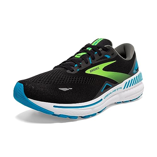 Brooks Men’s Adrenaline GTS 23 Supportive Running Shoe - White Sand/Grey/Cyber Yellow - 14 Medium