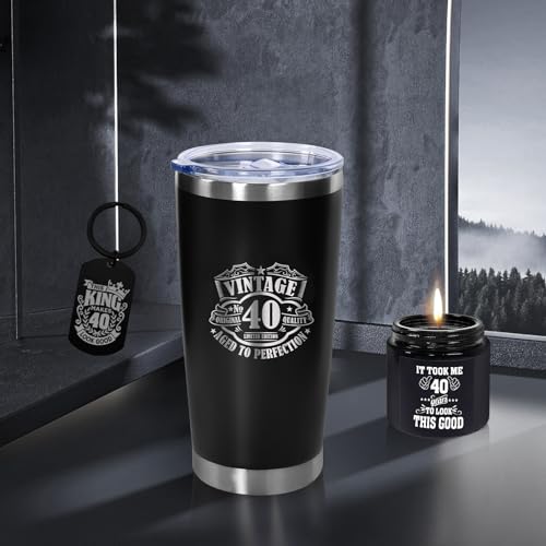 AYGE 40th Birthday Gifts for Men, Coworker, Teachers, Boss, Friends, Dad, Include 20 oz Insulated Tumbler, Gift Box for Men Turning 40 year old