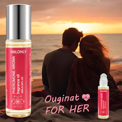 Halonly Roll-On Pheromone Perfume for Women, rollerball perfume, travel perfume, clean perfume Long-Lasting Pheromone-Infused Essential Oil - 0.34 fl.oz (10mL)
