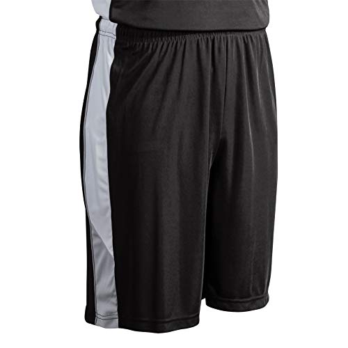 Champro Men's Standard Rebel Basketball Athletic Shorts, Kelly Green, Black, White, Adult Small