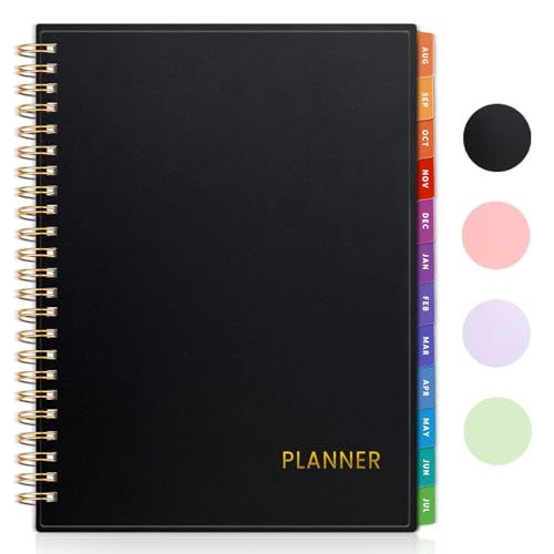 SUNEE Academic Planner 2024-2025 Weekly and Monthly - from August 2024 - December 2025, 6.4"x8.3" School Year Calendar Daily Planner with Monthly Tab, Flexible Cover, Note Pages, Pockets, Bookmark, Spiral Binding, Blushing Abstract Breeze